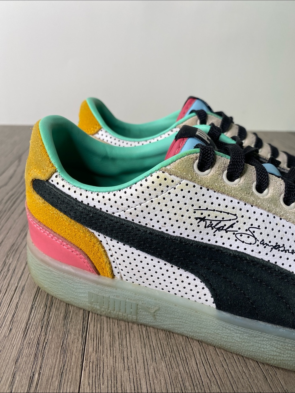 Puma White Black Multicolor Retro Athletic Sneakers - Picture 2 of 14